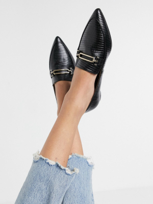 Miss Selfridge Loafers With Pointed Toe In Black