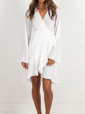 Jacqueline Long Sleeve Mini Dress - White