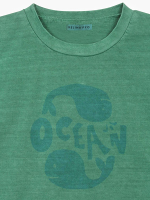 Ellis T-shirt Organic Cotton Green - Sale