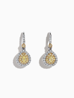 Effy Canare 18k Two-tone Gold Yellow And White Diamond Earrings, 0.99 Tcw