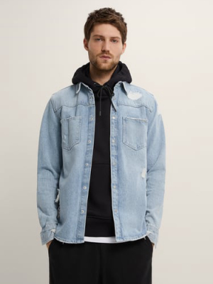 Ripped Denim Overshirt