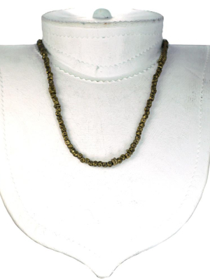 Large Faceted Brass Bead Necklace