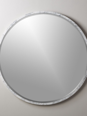 White Marble Wall Mirror 36"