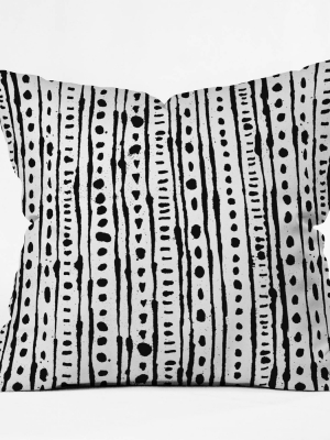 16"x16" Andi Bird Ink Striped Throw Pillow Black/white - Deny Designs