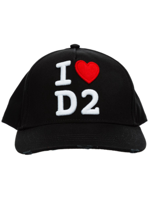 Dsquared2 I Love D2 Embroidered Baseball Cap