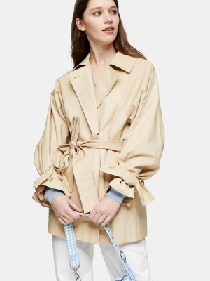 Cotton Cropped Trench Coat