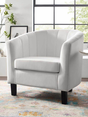 Paloma Channel Tufted Velvet Armchair White