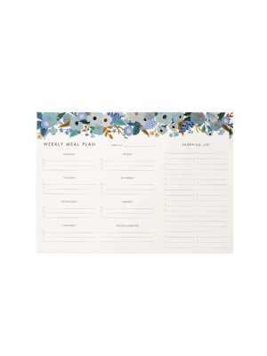 Garden Party Blue Meal Planner Notepad