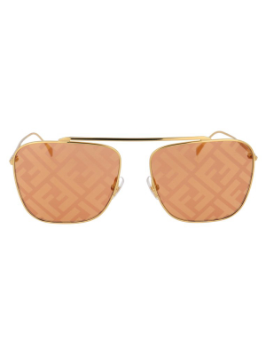 Fendi Eyewear Ff Motif Square Frame Sunglasses