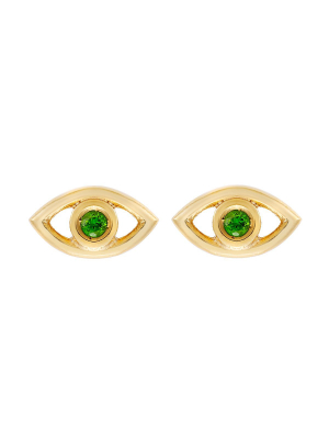 Mini Eye Studs Chrome Diopside