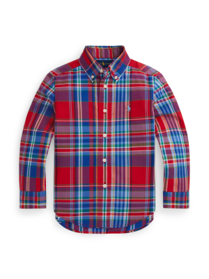 Plaid Cotton Poplin Shirt