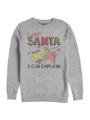 Men's Spongebob Squarepants Christmas Santa Can Explain Sweatshirt