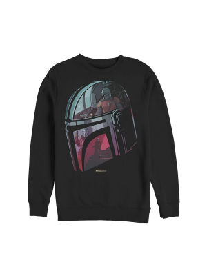 Men's Star Wars The Mandalorian Helmet Reflection Sweatshirt