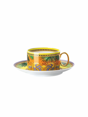 Jungle Animalier Yellow Teacup & Saucer