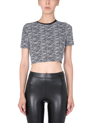 Michael Michael Kors Allover Logo Cropped T-shirt