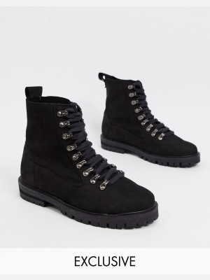 Asra Exclusive Barnes Hiking Boots In Black Suede