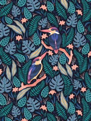 Exotic Kingfishers Wallpaper In Dark From The Wallpaper Republic Collection By Milton & King