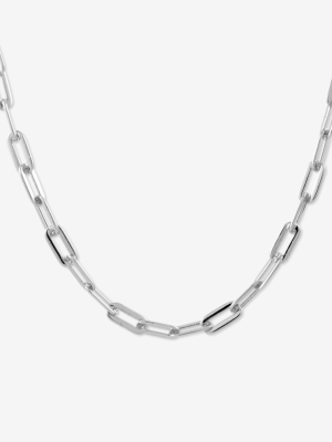 Sanctuary Project Flat Chain Link Necklace Silver