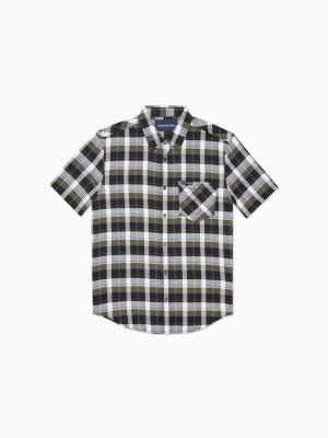 Plaid Omega Pocket Short Sleeve Shirt