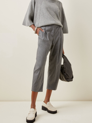 Dawson Cropped Wool Straight-leg Pants