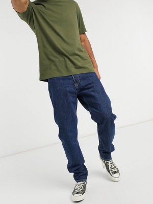 Weekday Barrel Standard Jeans In Mid Blue