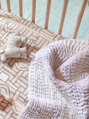 Linen Kantha Baby Quilt - Blanket