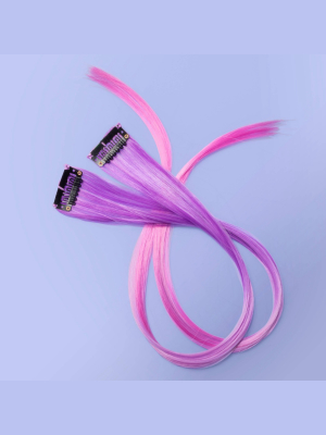 Girls' 2pk Faux Hair Extension Clips - More Than Magic™ Pink/purple