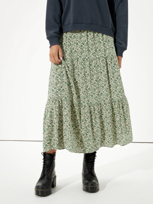 Ae Tiered Midi Skirt