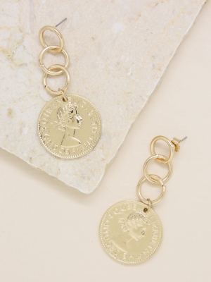 Coin Stopper 18kt Gold Plated Earrings