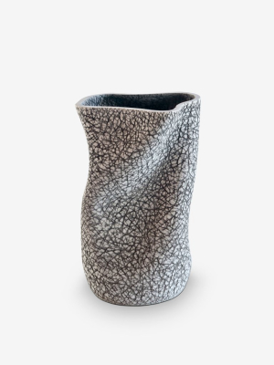 Medium Elephant Texture Twist Vase In Grey By Gilles Caffier