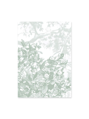 Sample Classic Hua Trees Mural Wallpaper In Green By Sian Zeng