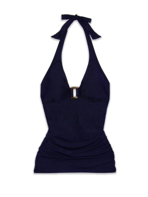 Tortoise Tankini Top - Navy Blue