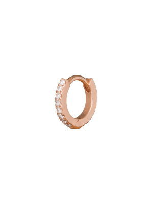 Paved Huggie 6.5mm - Yellow Gold