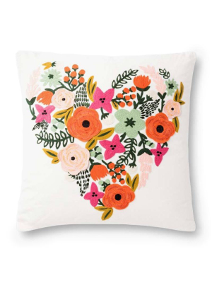 Loloi Rifle Paper Co. Pillow - Ivory/multi