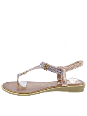 A291 Pink Thong T-strap Sandals
