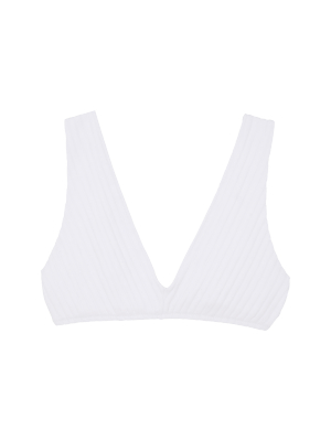 Una Bikini Top White Rib