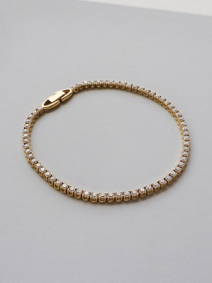 Pave 14k Gold Vermeil Tennis Bracelet