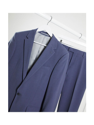 River Island Skinny Suit In Steel Blue