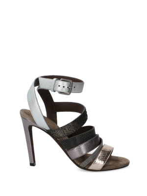 Brunello Cucinelli Metallic Side Buckled Sandals