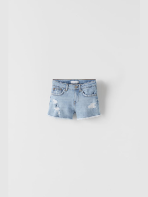 Frayed Denim Shorts