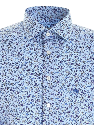 Etro Floral Print Classic Collar Shirt