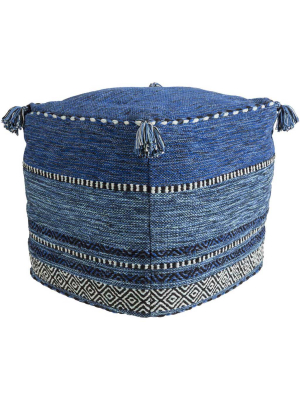 Trenza Cube Dark Blue/navy/pale Blue Pouf