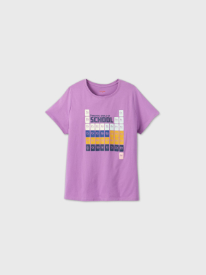 Womens' Plus Size Short Sleeve Periodic Table Graphic T-shirt - Cat & Jack™ Purple