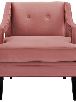 Concord Button Tufted Upholstered Velvet Armchair