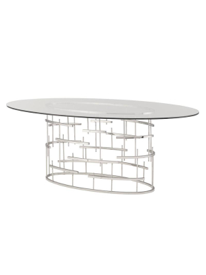 Nuevo Oval Tiffany Dining Table - Silver