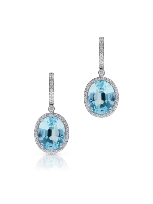 18kt White Gold Aquamarine Diamond Adelina Earrings