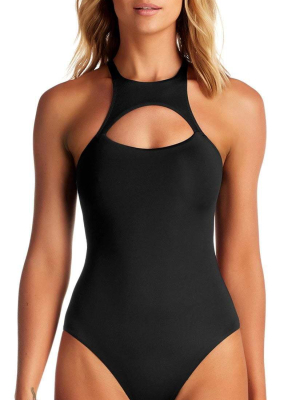 Vitamin A Ecolux Alexa High Neck One Piece In Black 82m Ecb