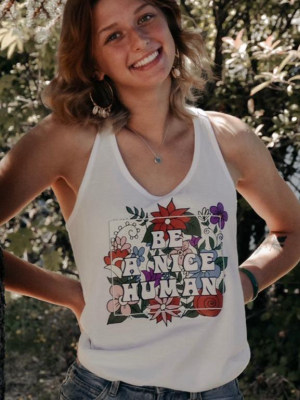 Be A Nice Human Racerback Tank