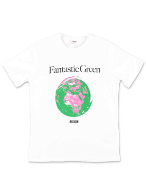 Msgm Kids Logo Print T-shirt