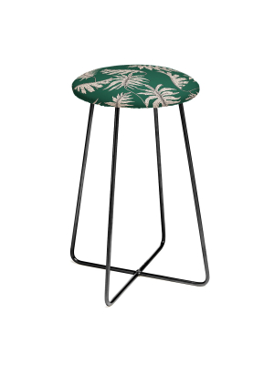 Holli Zollinger Urban Jungle Palm Counter Height Barstool Green - Deny Designs